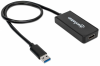 Kabel adapter Manhattan Super Speed USB 3.0 na HDMI M/F 1080p, czarny
